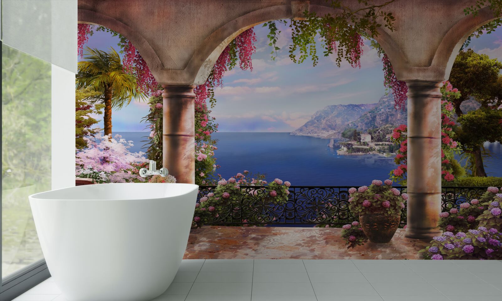 Fototapet Arce din piatră sunt situate în apropierea țărmurilor mării albastre