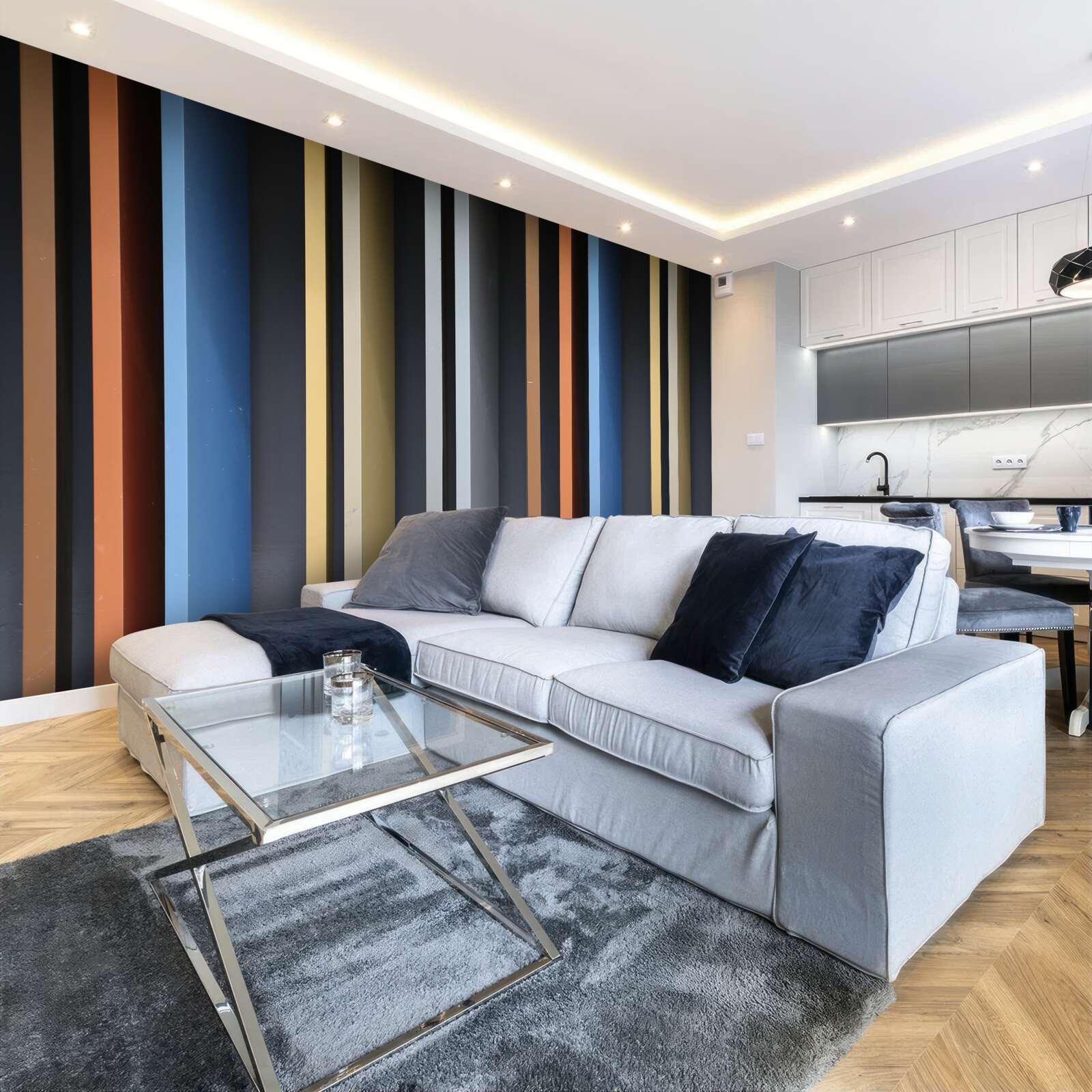 Fototapet linii viu colorate pe verticală