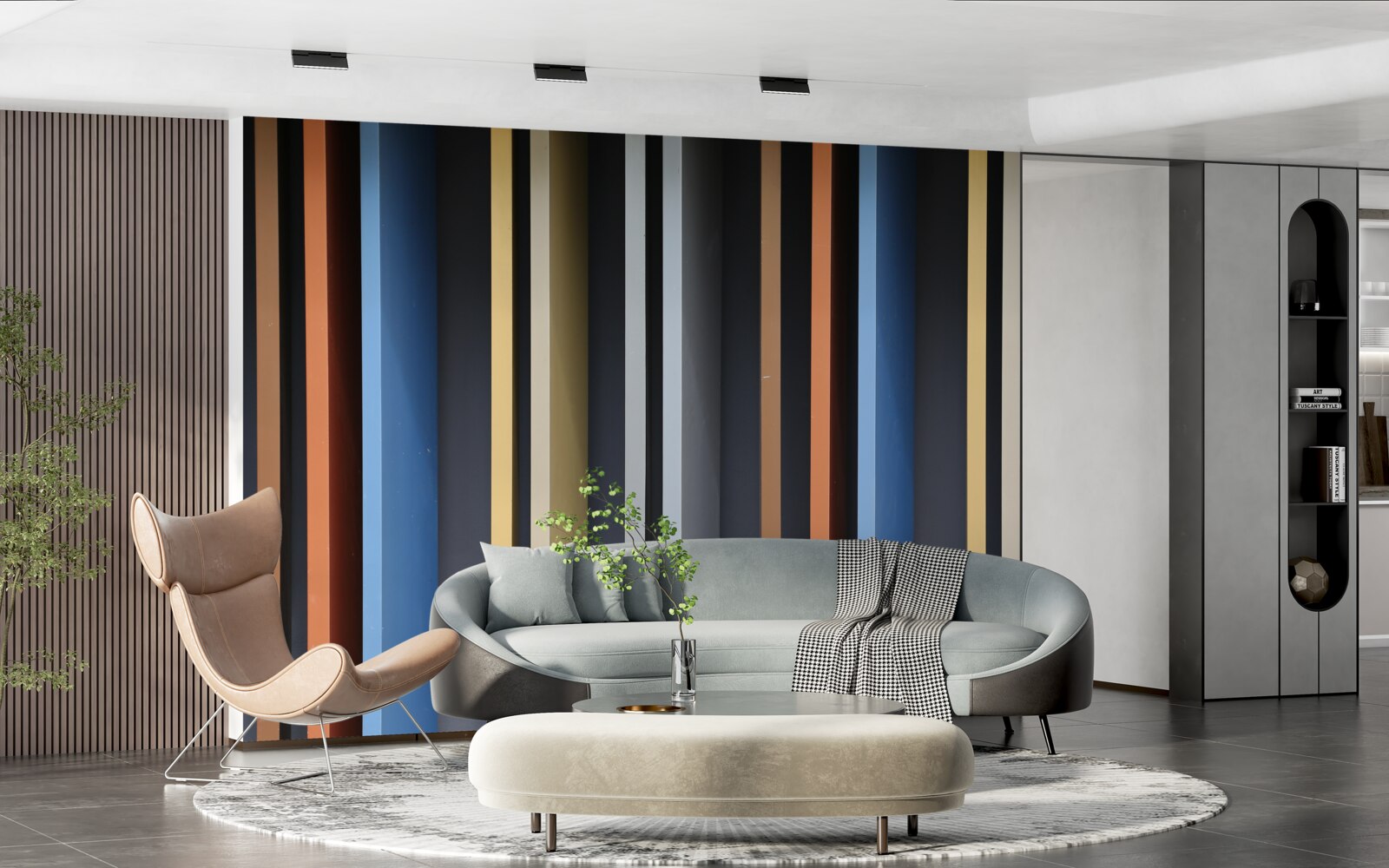 Fototapet linii viu colorate pe verticală