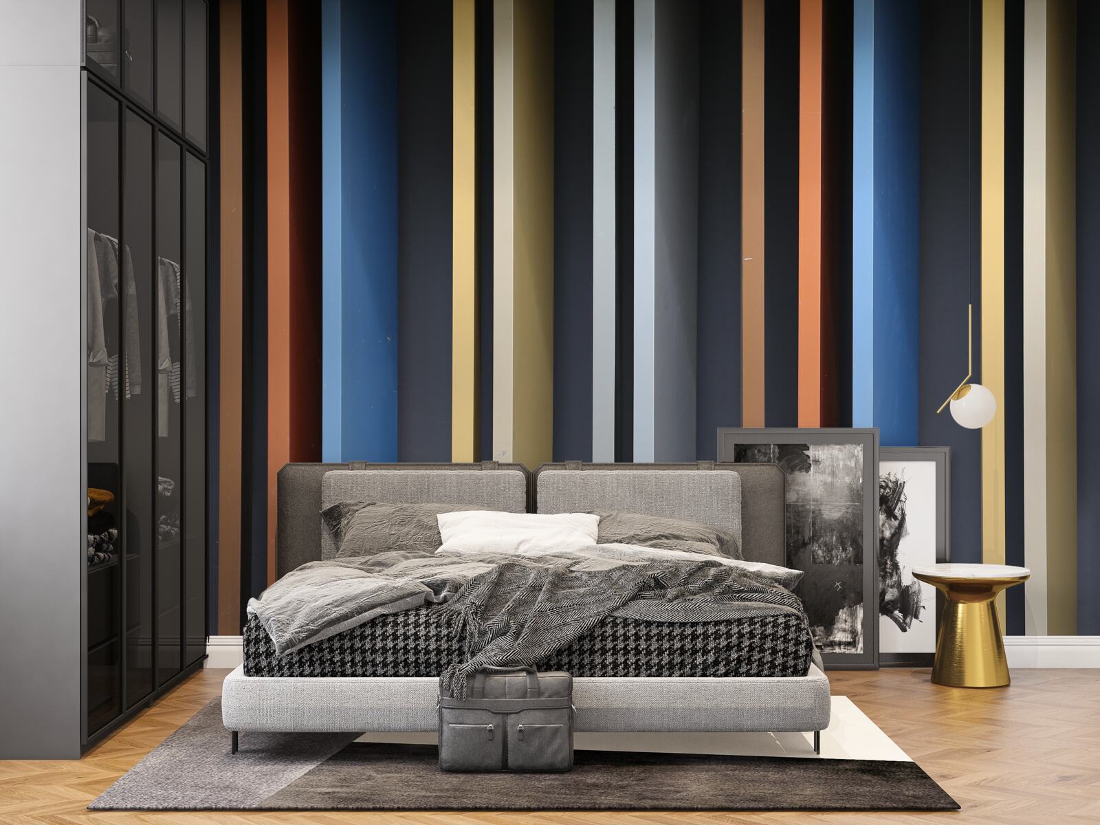 Fototapet linii viu colorate pe verticală