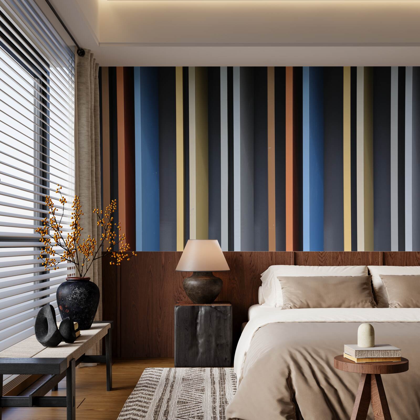 Fototapet linii viu colorate pe verticală