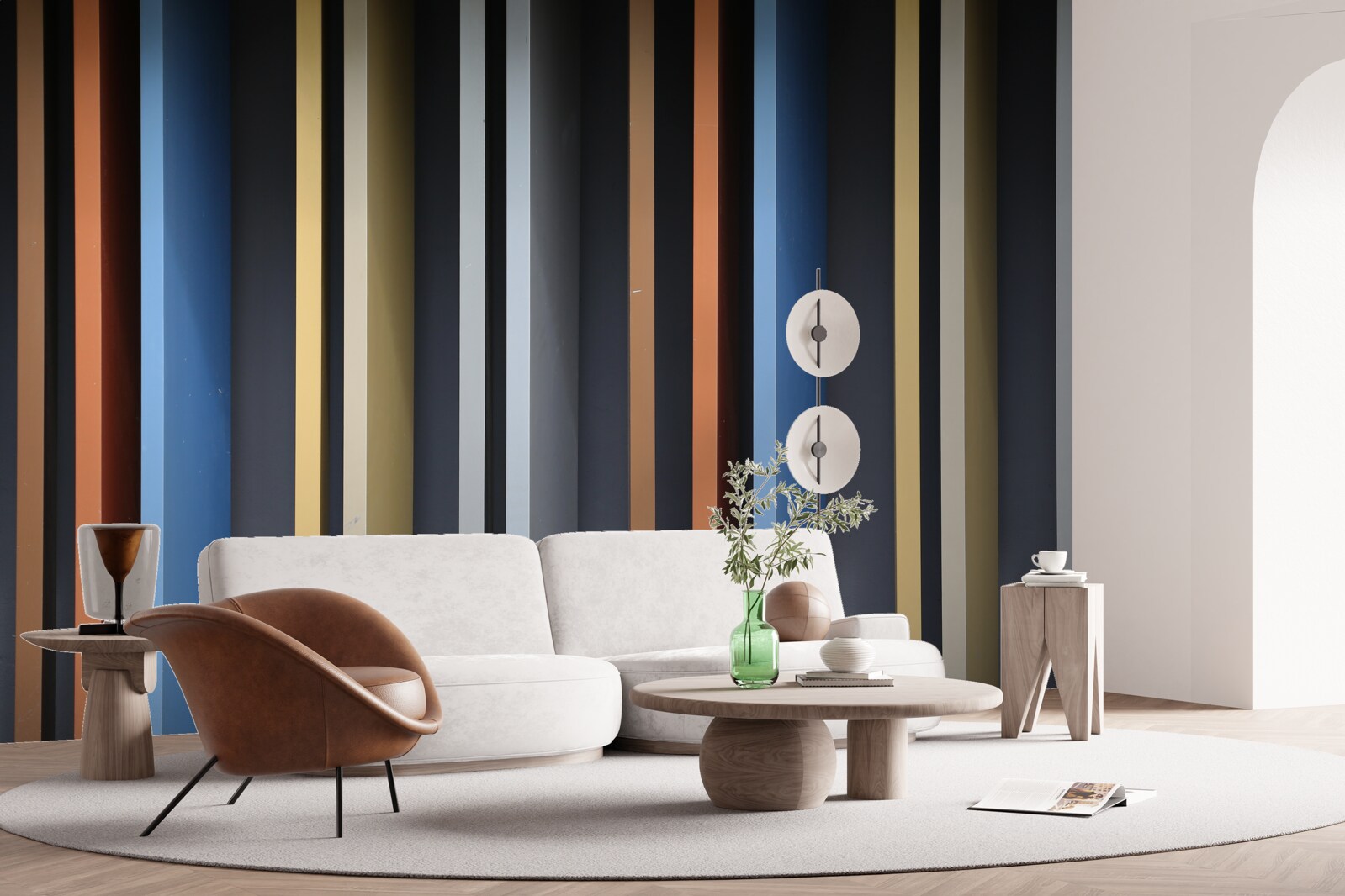 Fototapet linii viu colorate pe verticală