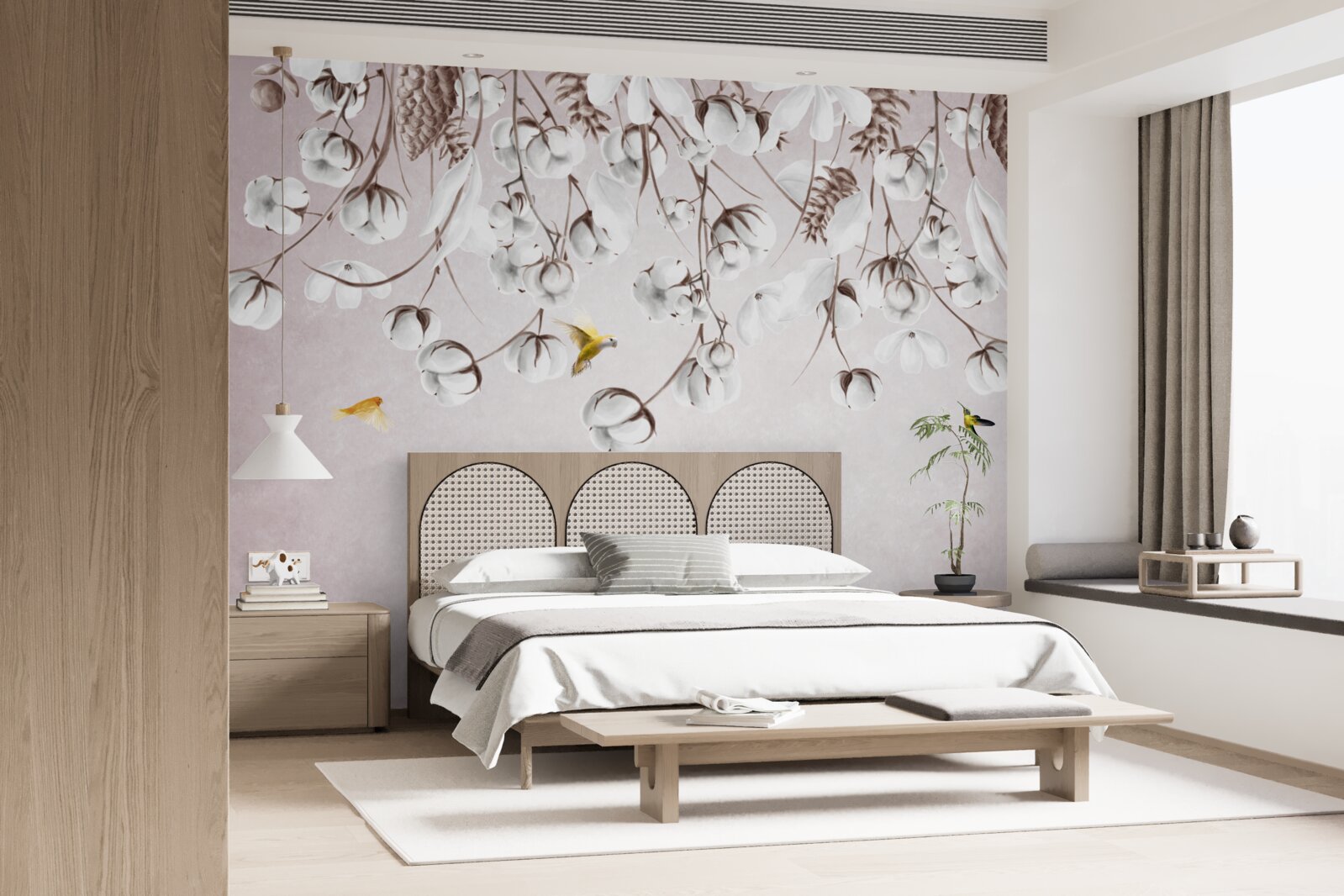 Fototapet bumbac ușor pe fundal alb