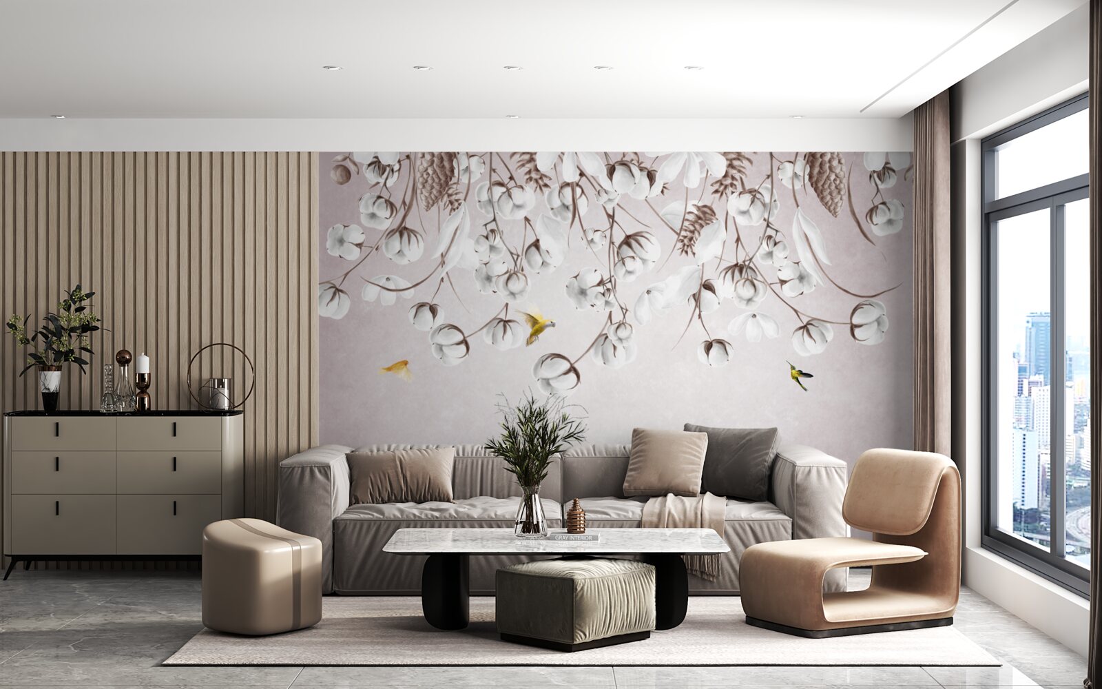 Fototapet bumbac ușor pe fundal alb