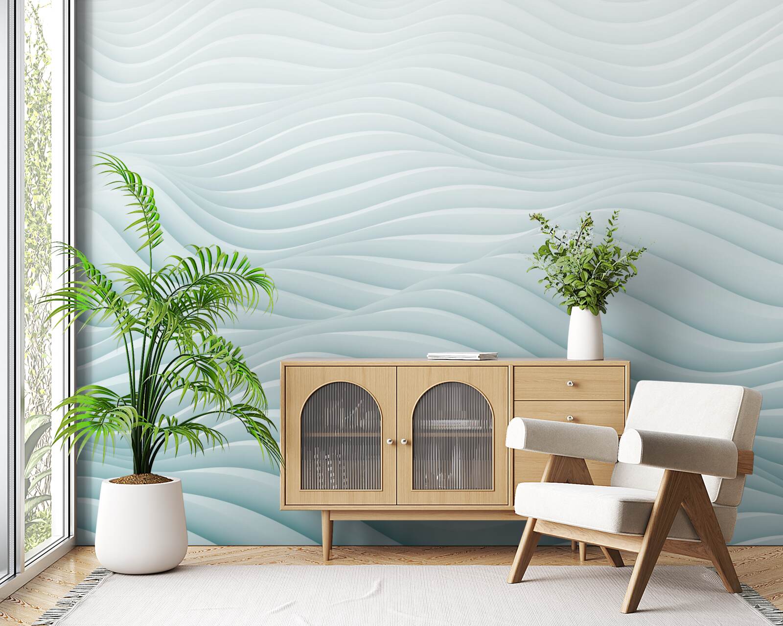 Fototapet abstracție de valuri de mare netede