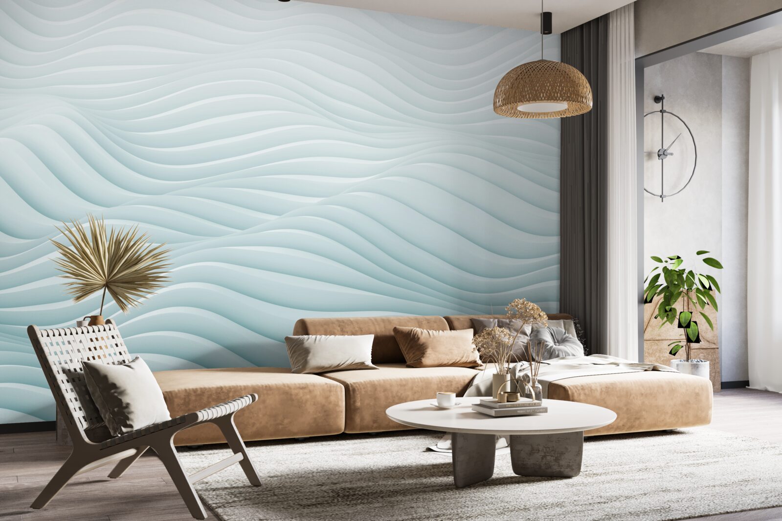 Fototapet abstracție de valuri de mare netede