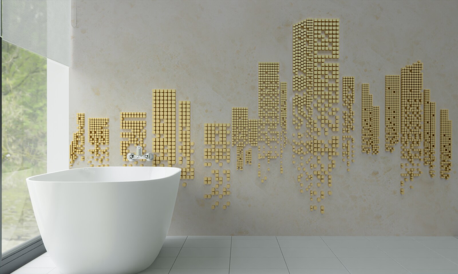 Fototapet apartamente cub de aur