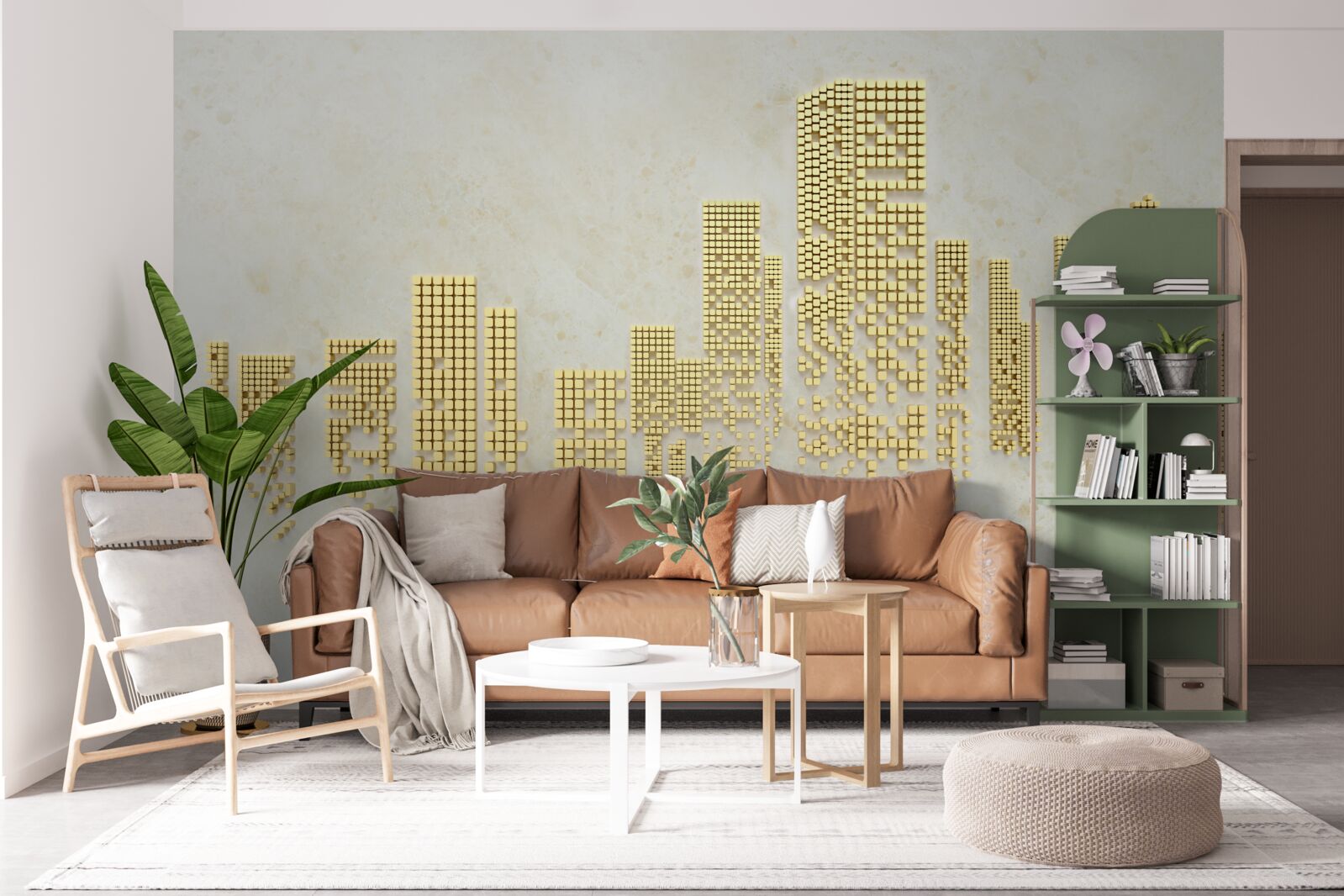 Fototapet apartamente cub de aur