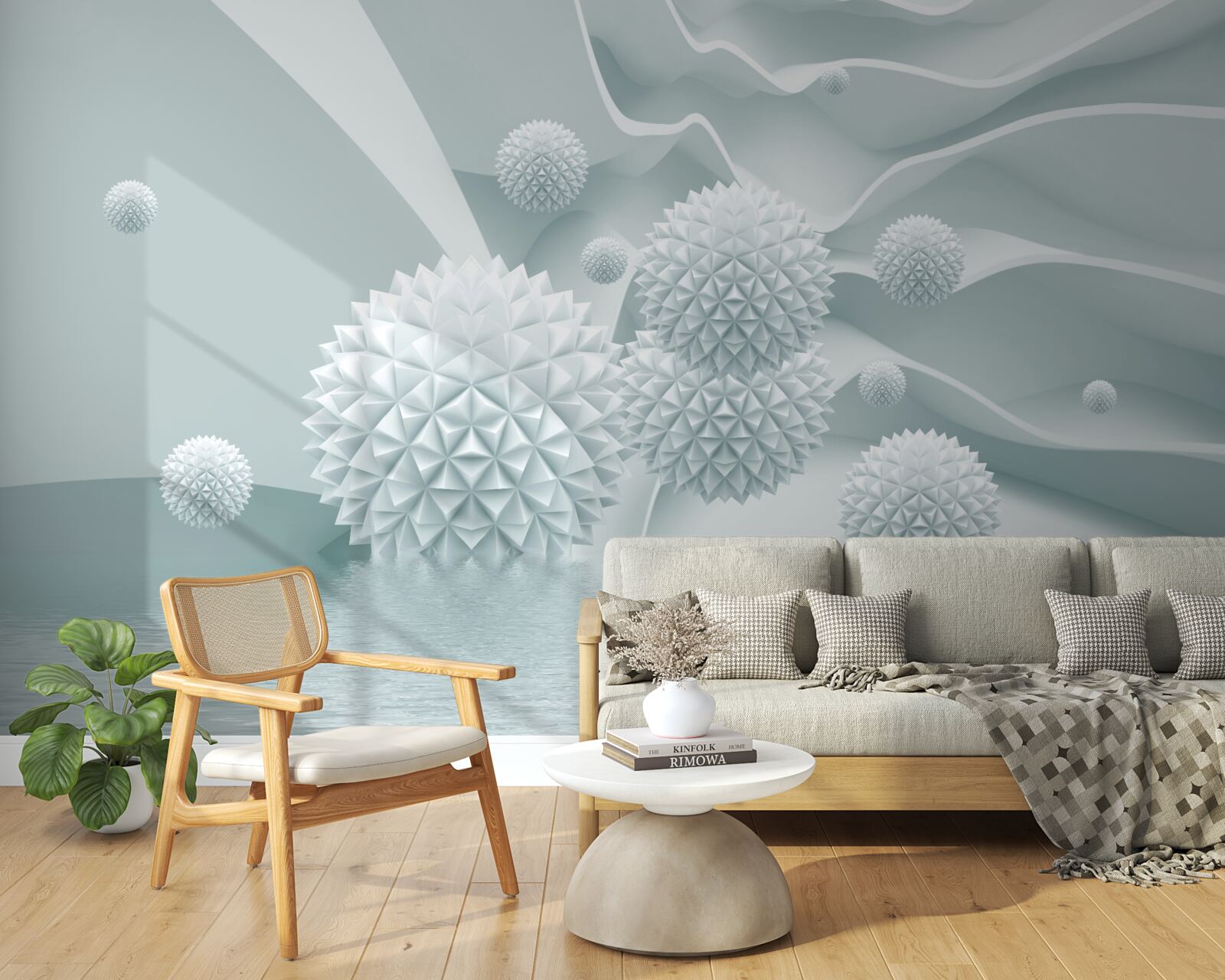 Fototapet bilele sunt albe și ascuțite și plutesc în stare de imponderabilitate