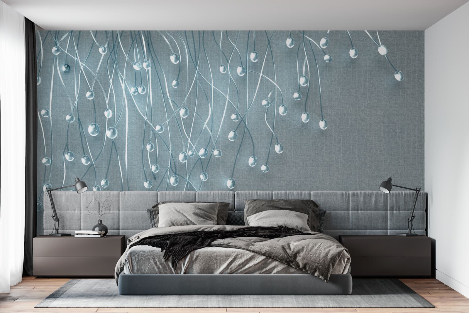 Fototapet imagini abstracte de flori aranjate vertical pe ramuri