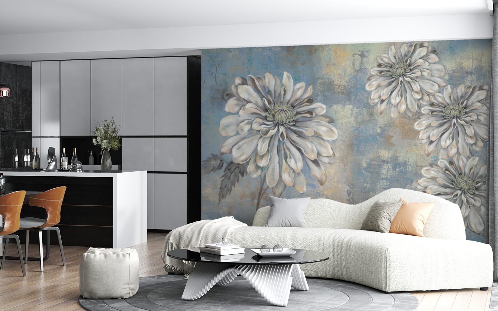 Fototapet asteri albi ca zăpada de mărimea ploii se toarnă în fundal