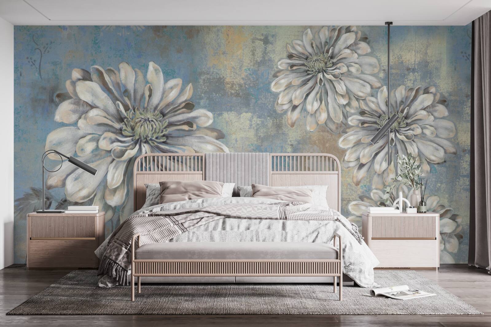 Fototapet asteri albi ca zăpada de mărimea ploii se toarnă în fundal