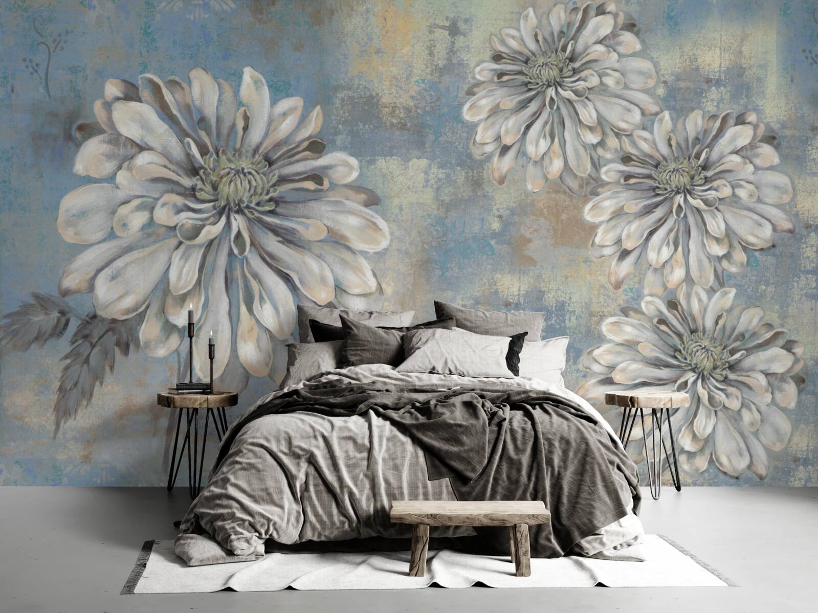 Fototapet asteri albi ca zăpada de mărimea ploii se toarnă în fundal