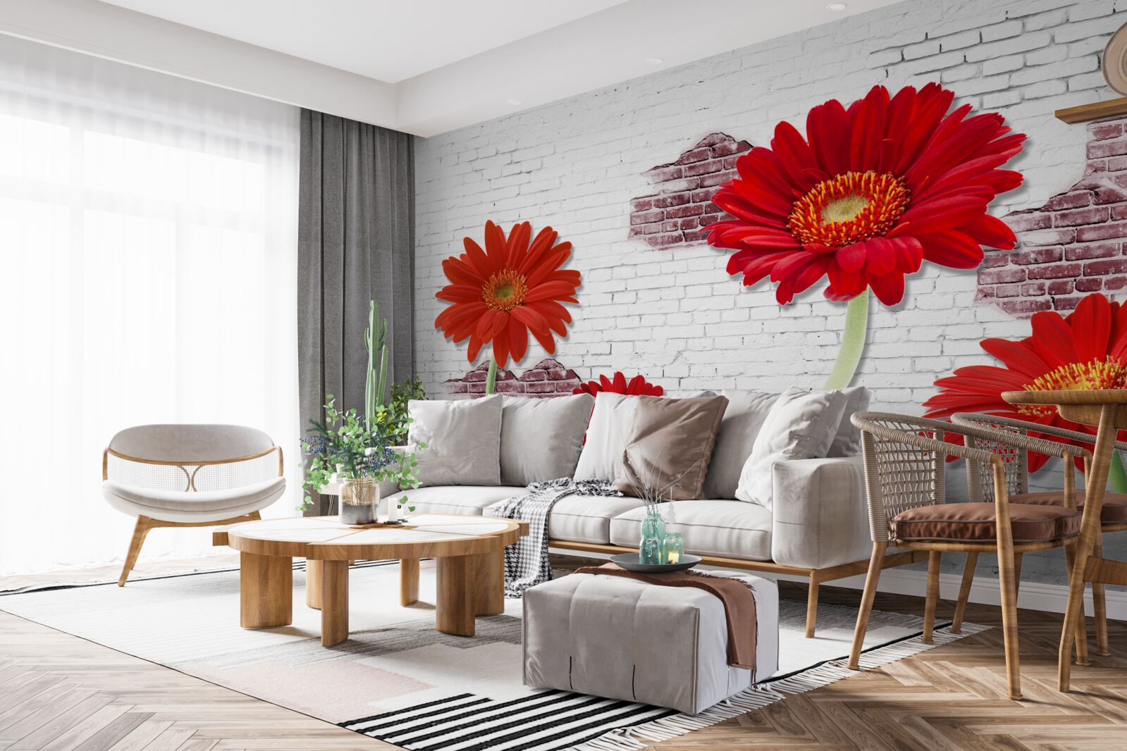 Fototapet gerbera roșu elegant