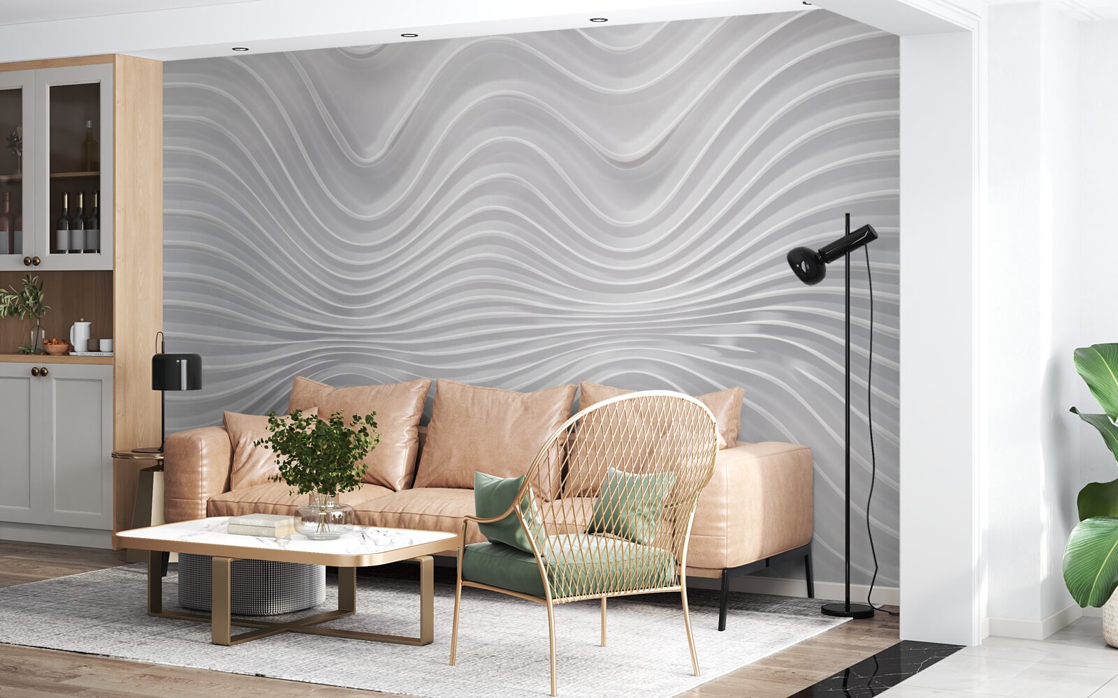 Fototapet unde care se extind la infinit în direcție orizontală