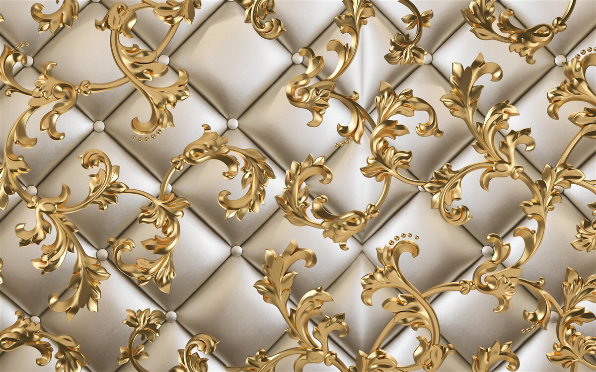 Fototapet textură sub ramuri aurii