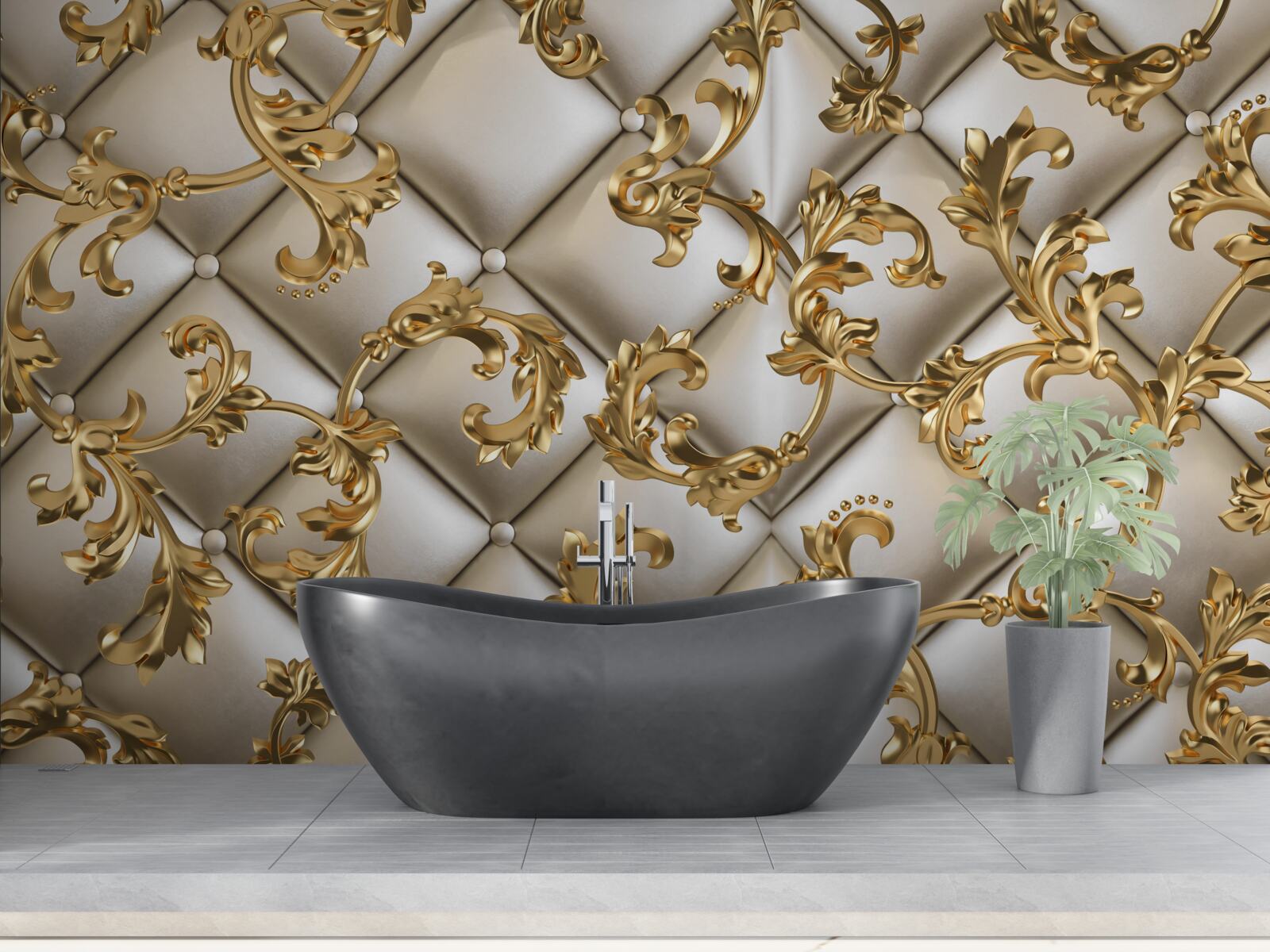 Fototapet textură sub ramuri aurii