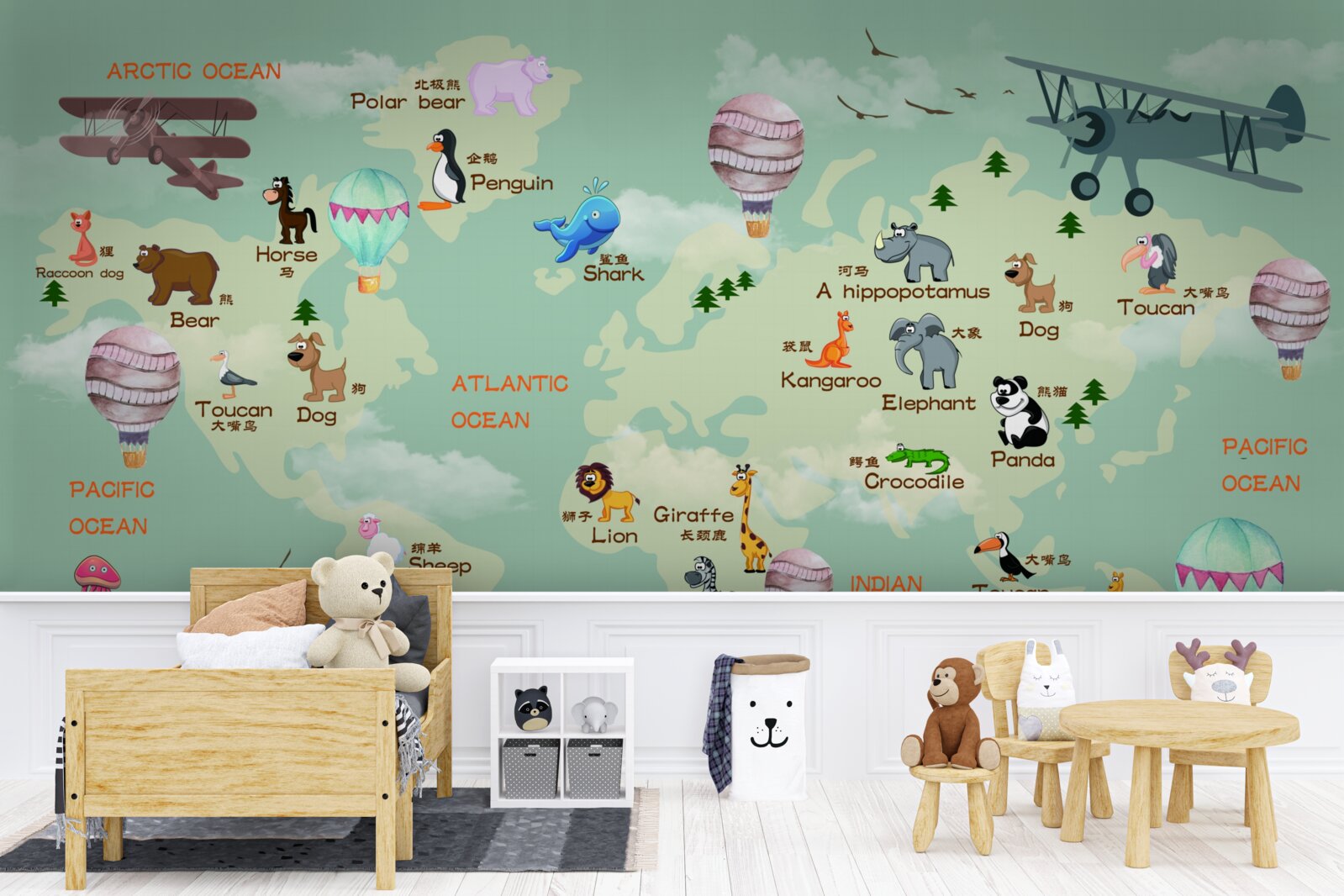 Fototapet harta lumii pentru copii