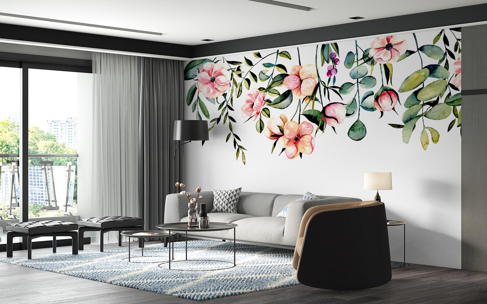 Fototapet flori în creștere în timpul verii