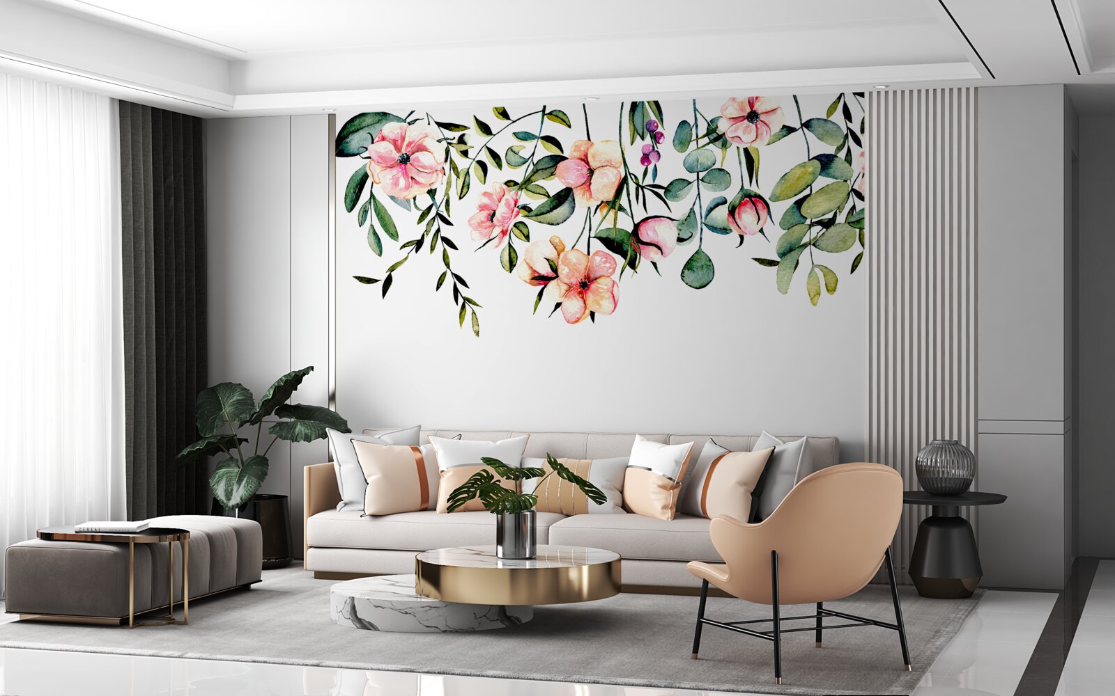 Fototapet flori în creștere în timpul verii