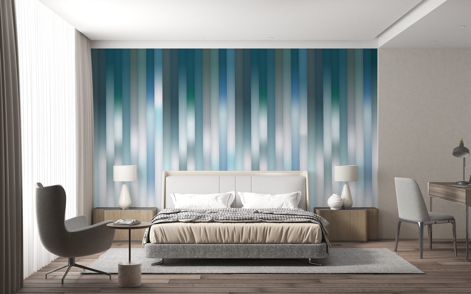 Fototapet liniile verticale creează un gradient descendent