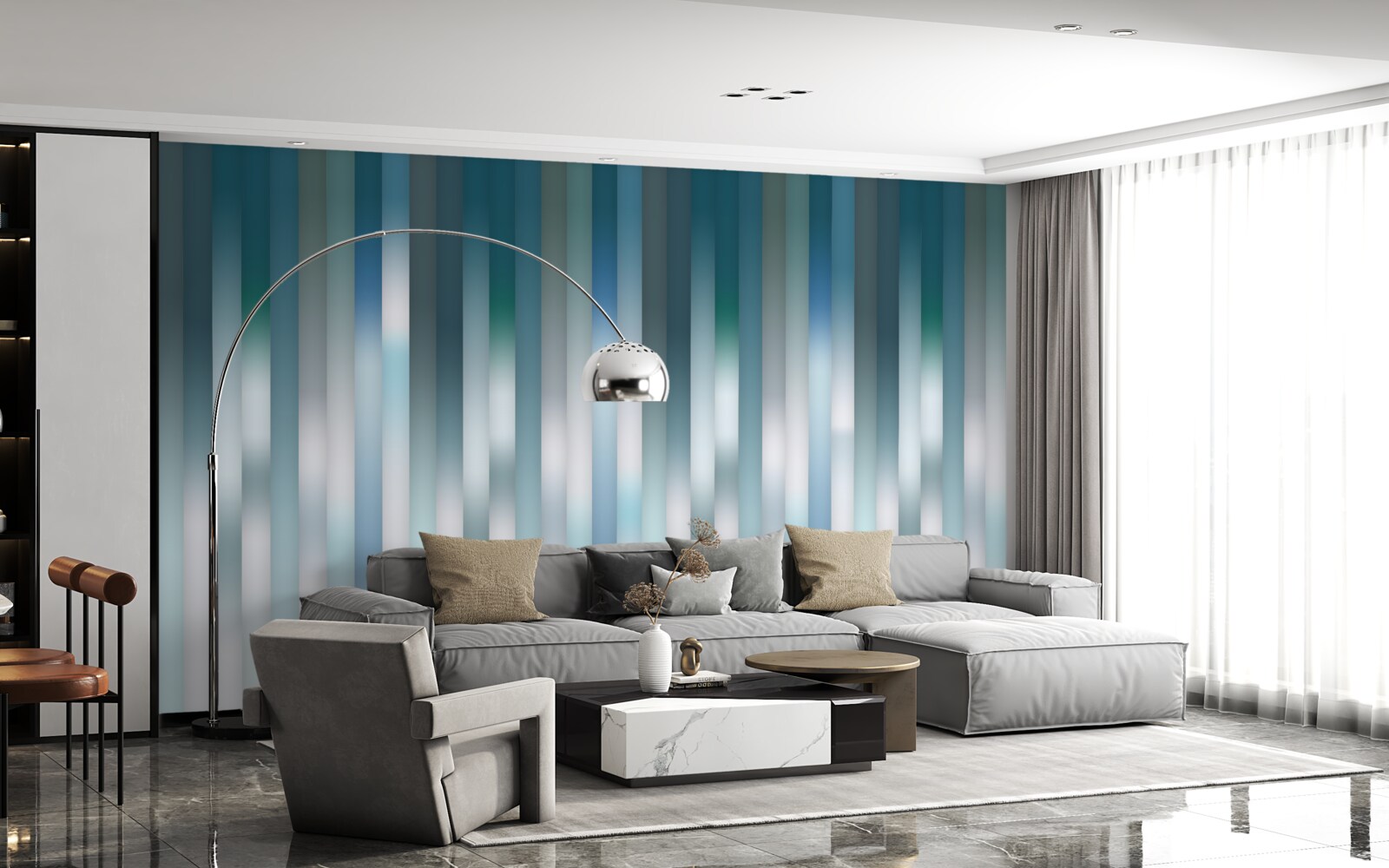 Fototapet liniile verticale creează un gradient descendent