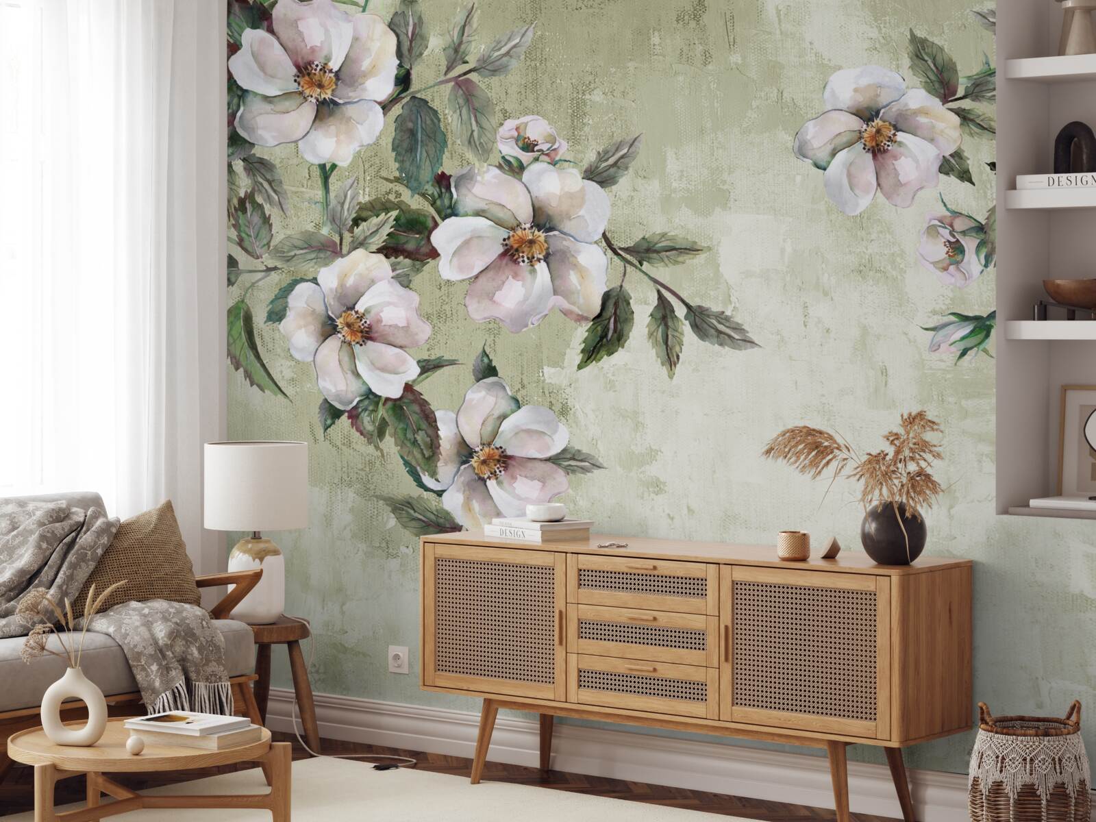 Fototapet ramurile întinse ale magnoliei albe ca zăpada