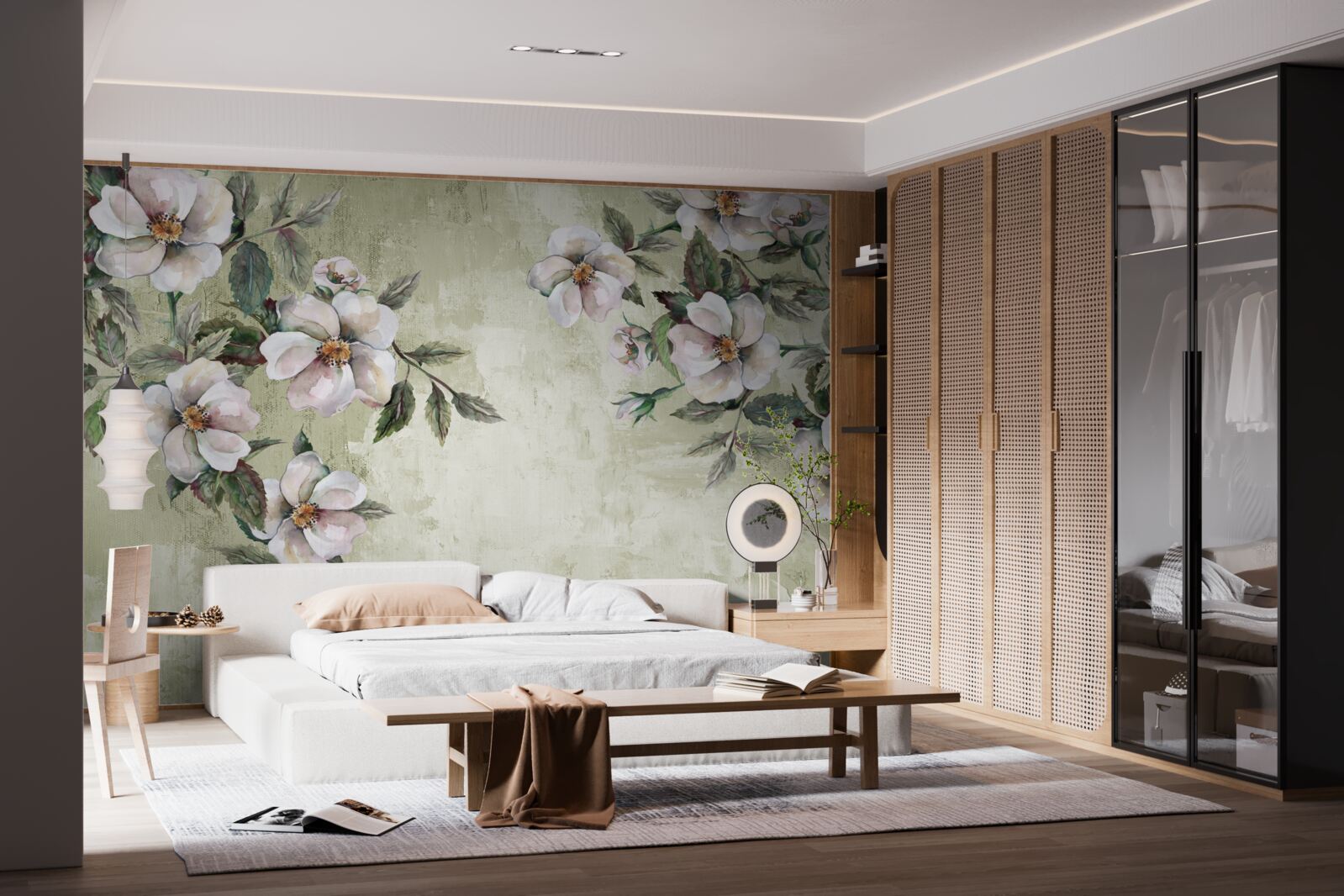 Fototapet ramurile întinse ale magnoliei albe ca zăpada