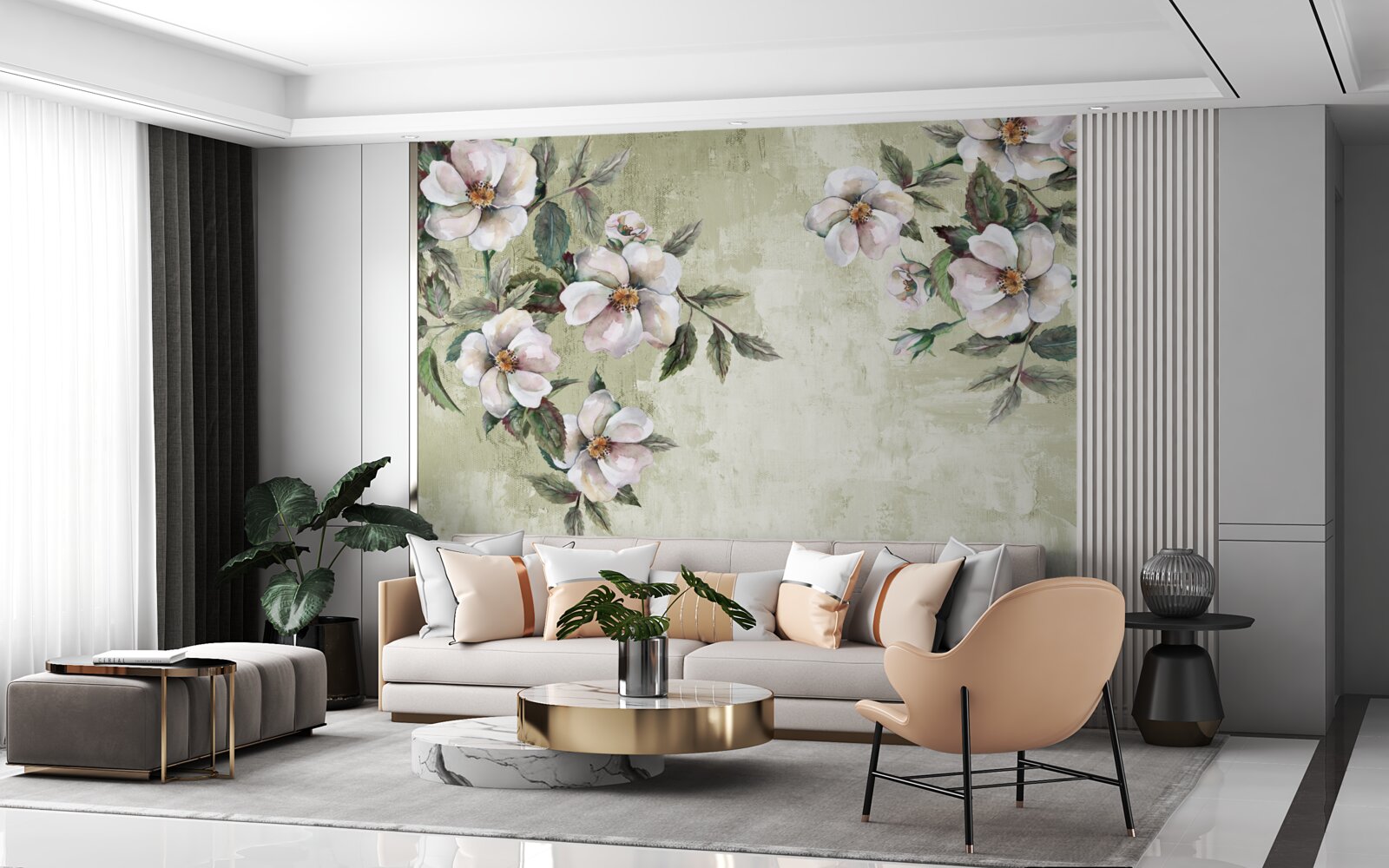 Fototapet ramurile întinse ale magnoliei albe ca zăpada