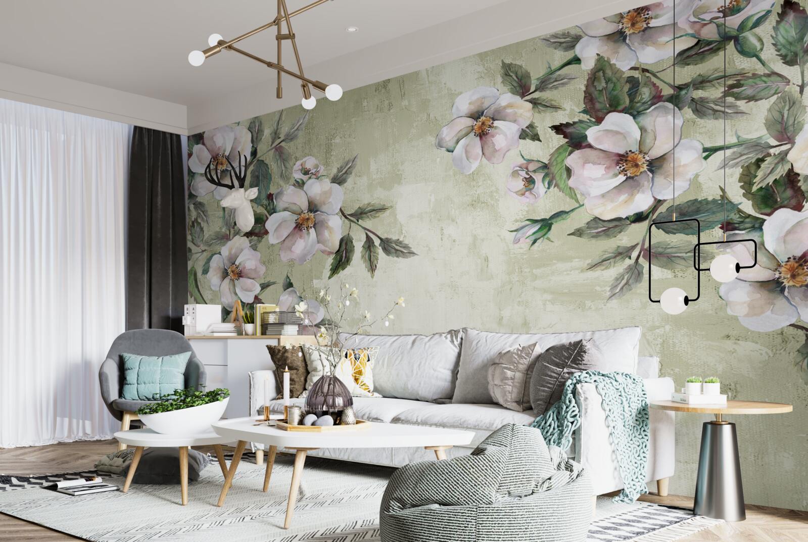 Fototapet ramurile întinse ale magnoliei albe ca zăpada