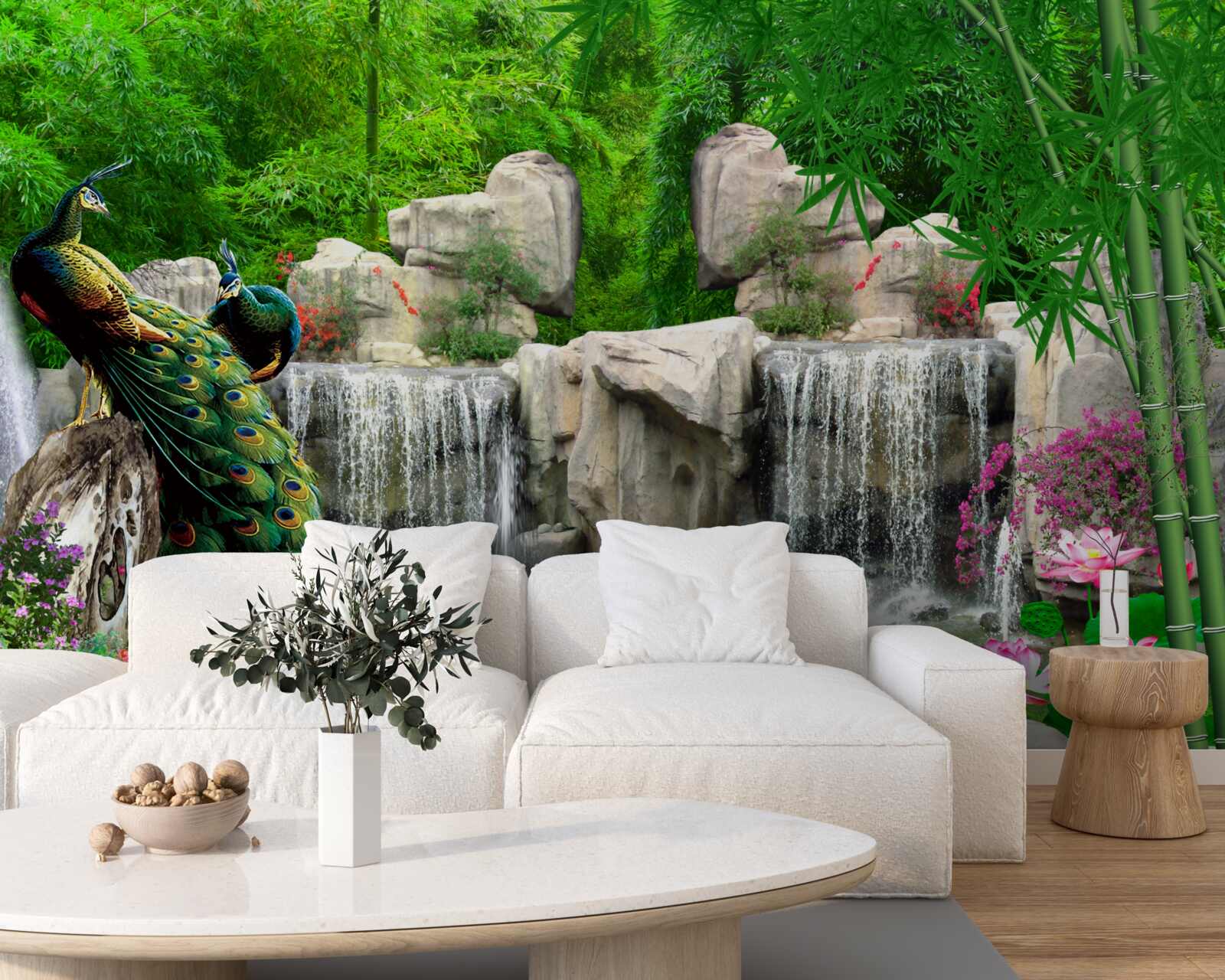 Fototapet iazuri liniștite într-o pădure verde luxuriantă