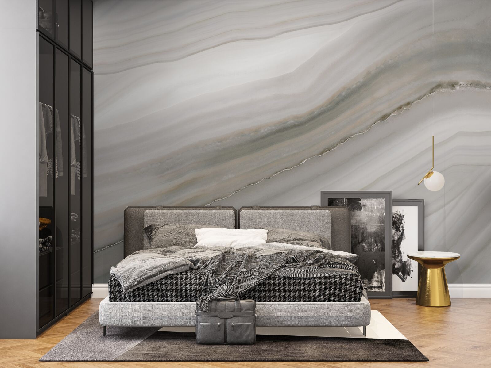 Fototapet un deșert unde griul domnește sub ploaie