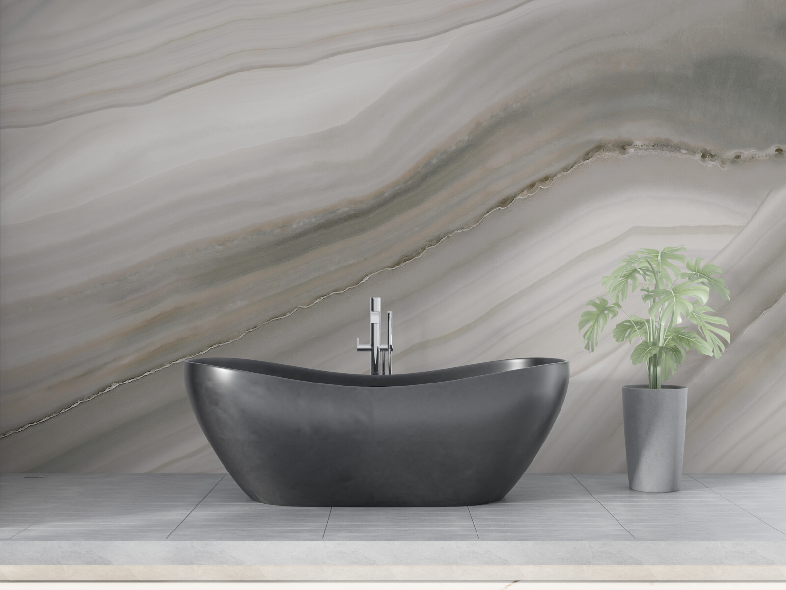 Fototapet un deșert unde griul domnește sub ploaie