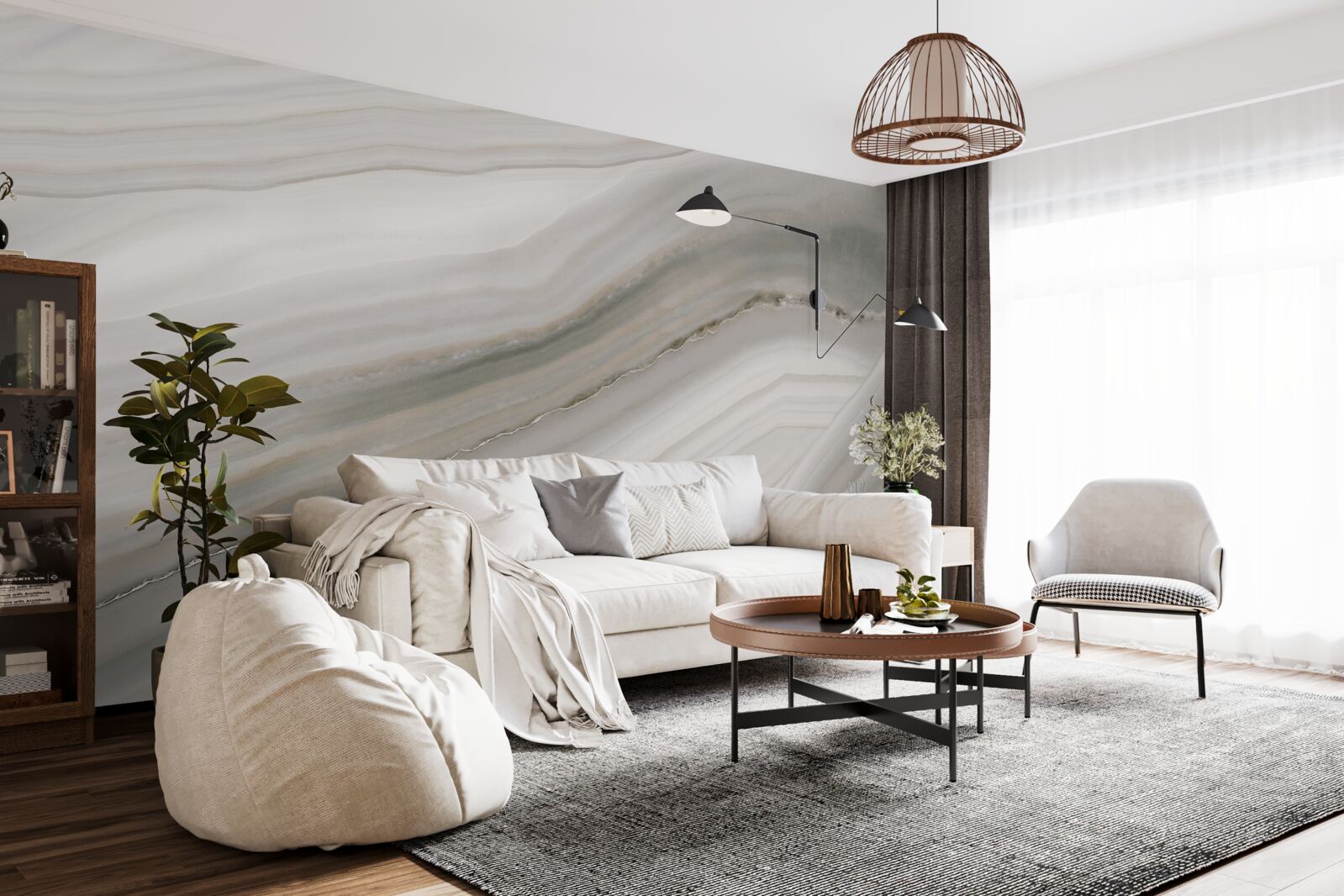 Fototapet un deșert unde griul domnește sub ploaie