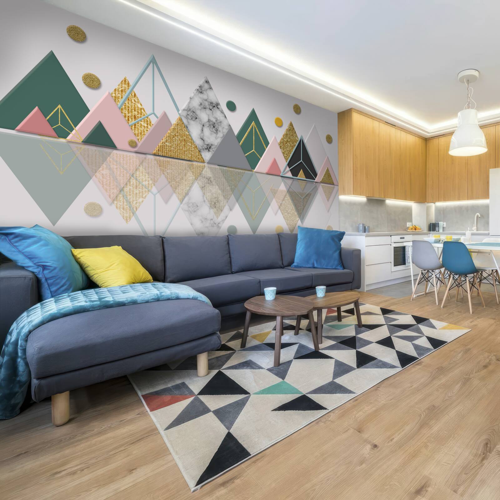 Fototapet reflecție a copacilor de toamnă pe suprafața apei