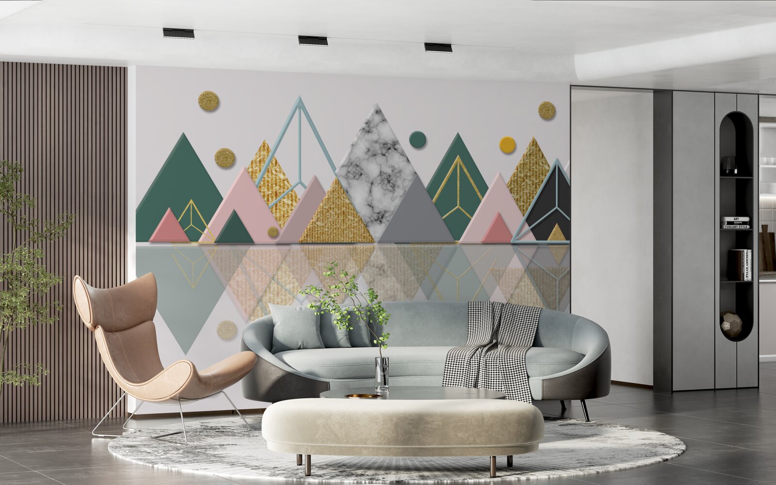 Fototapet reflecție a copacilor de toamnă pe suprafața apei