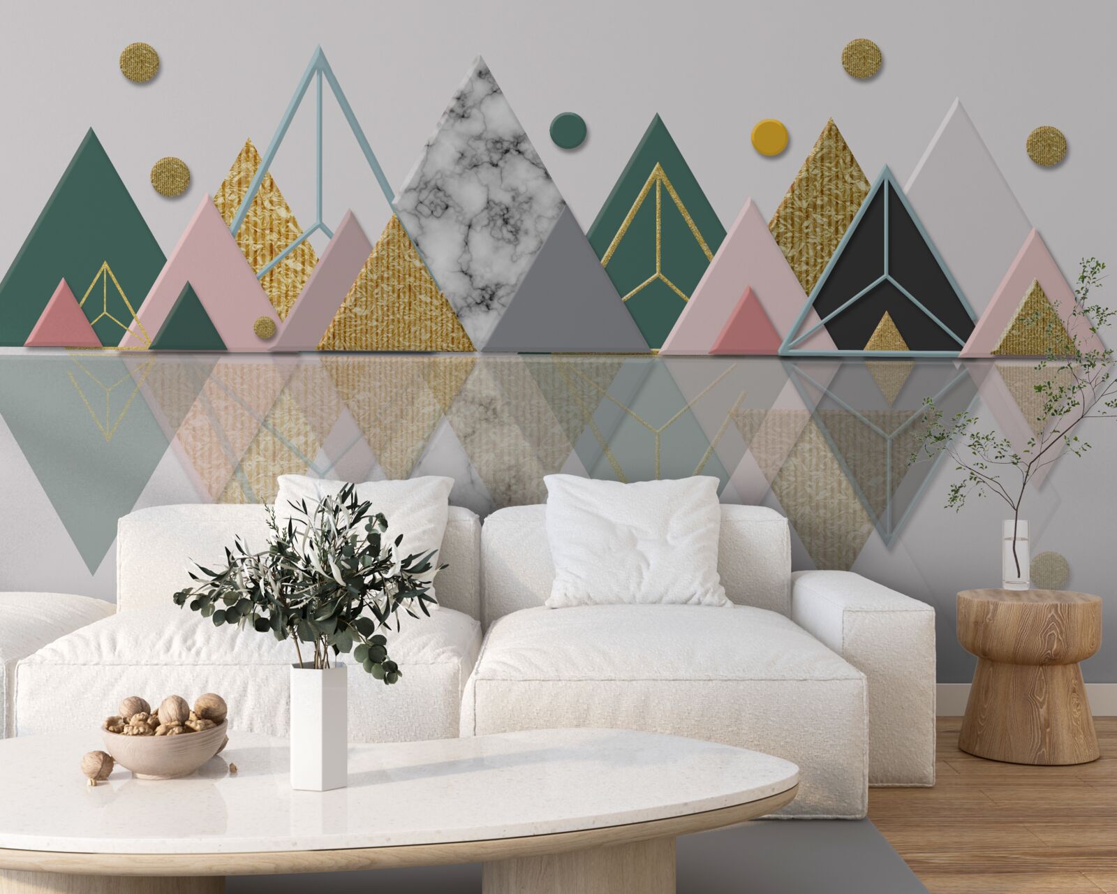 Fototapet reflecție a copacilor de toamnă pe suprafața apei