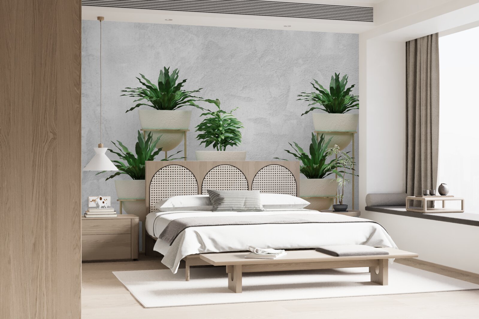 Fototapet flori verzi în ghivece delicate