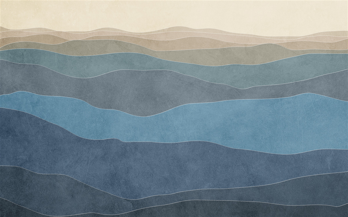 Fototapet la răsărit dealuri multicolore și avioane