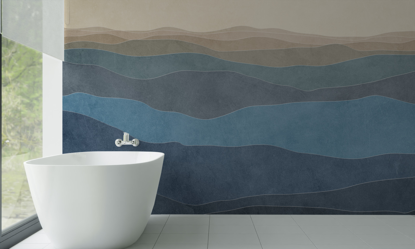 Fototapet la răsărit dealuri multicolore și avioane