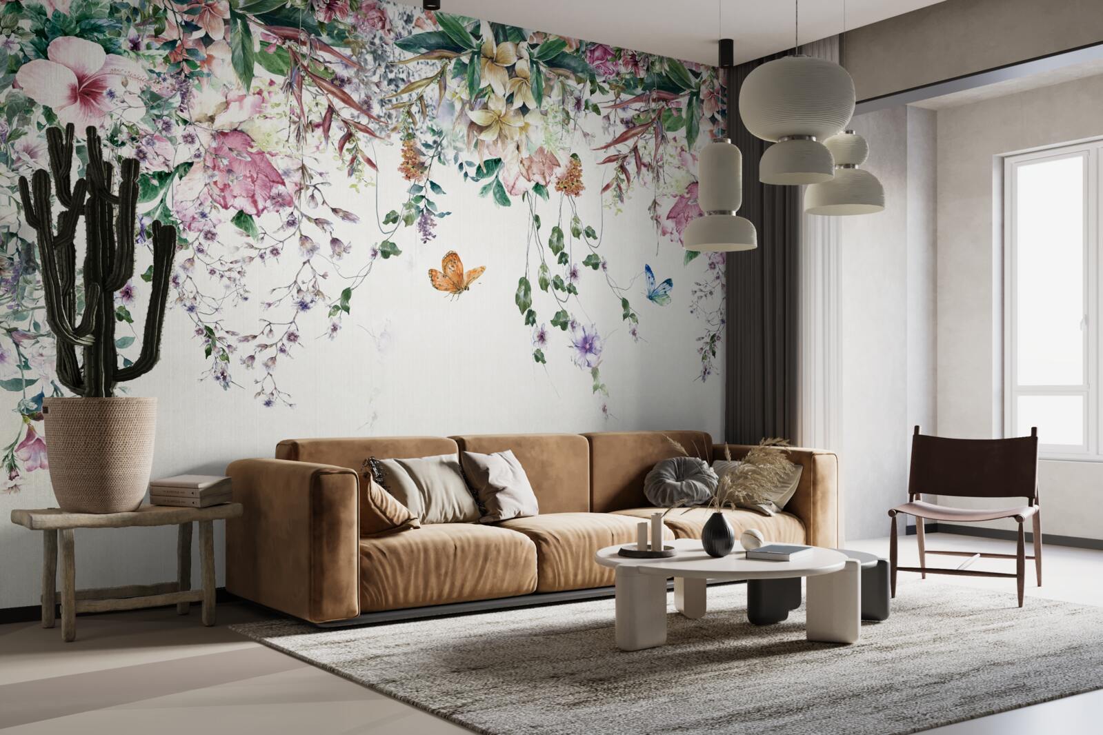 Fototapet o grădină în care plantele de pământ înfloresc vara