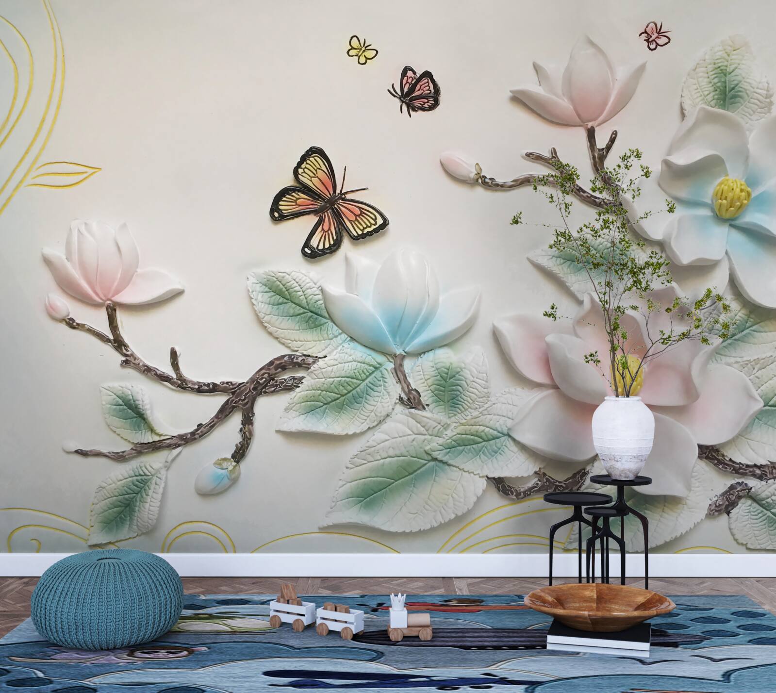 Fototapet magnolia și-a deschis florile pentru molii