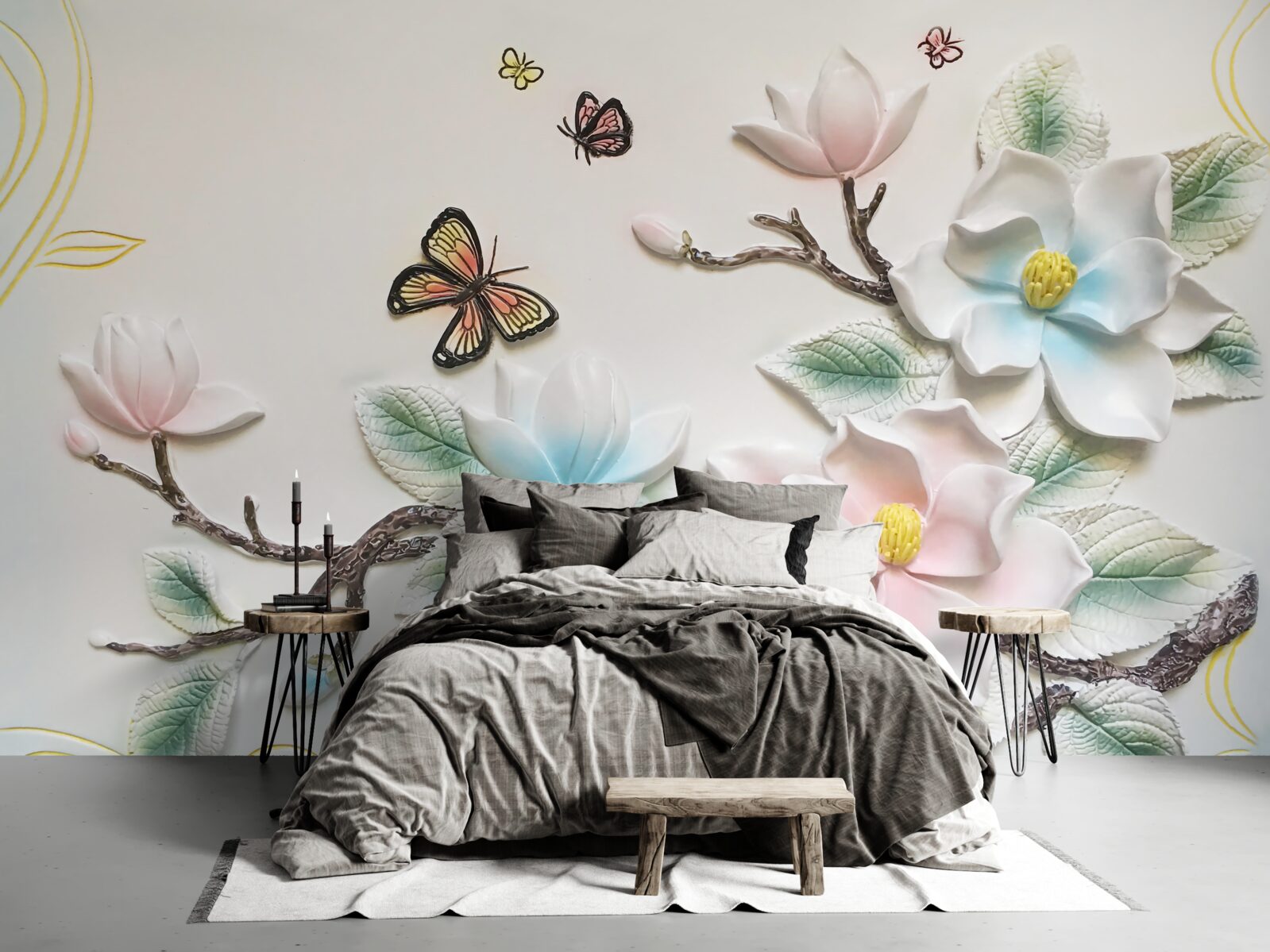 Fototapet magnolia și-a deschis florile pentru molii