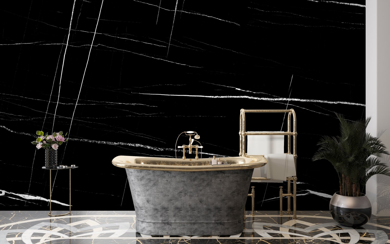 Fototapet fundal întunecat cu linii albe estompate