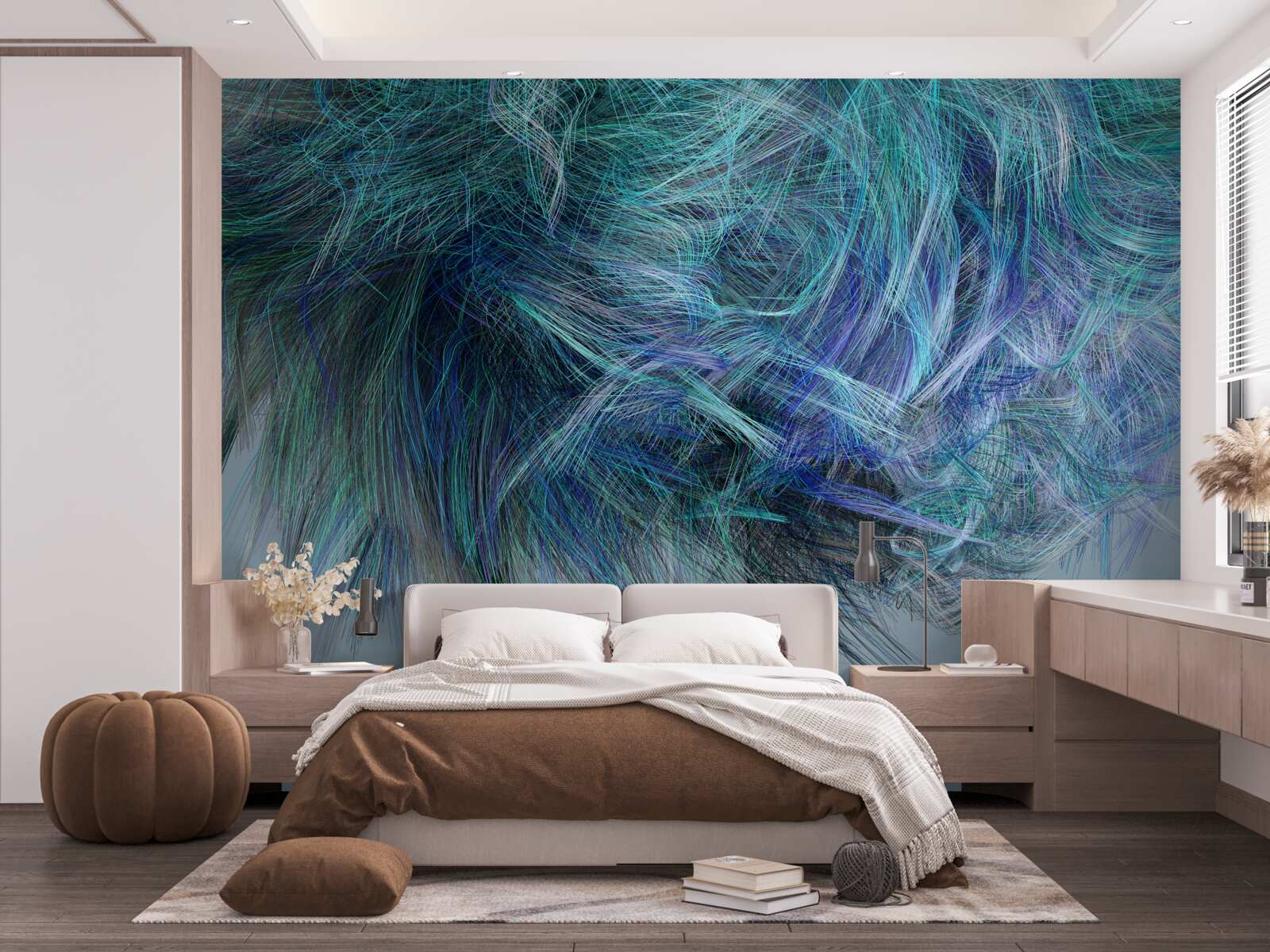 Fototapet buchet neobișnuit de pene multicolore