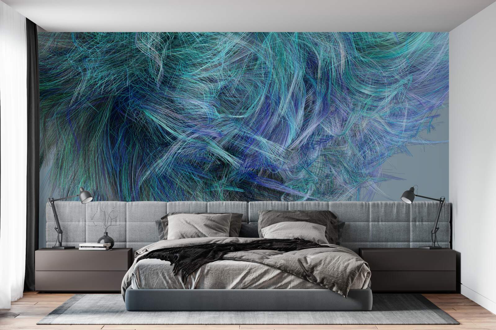 Fototapet buchet neobișnuit de pene multicolore