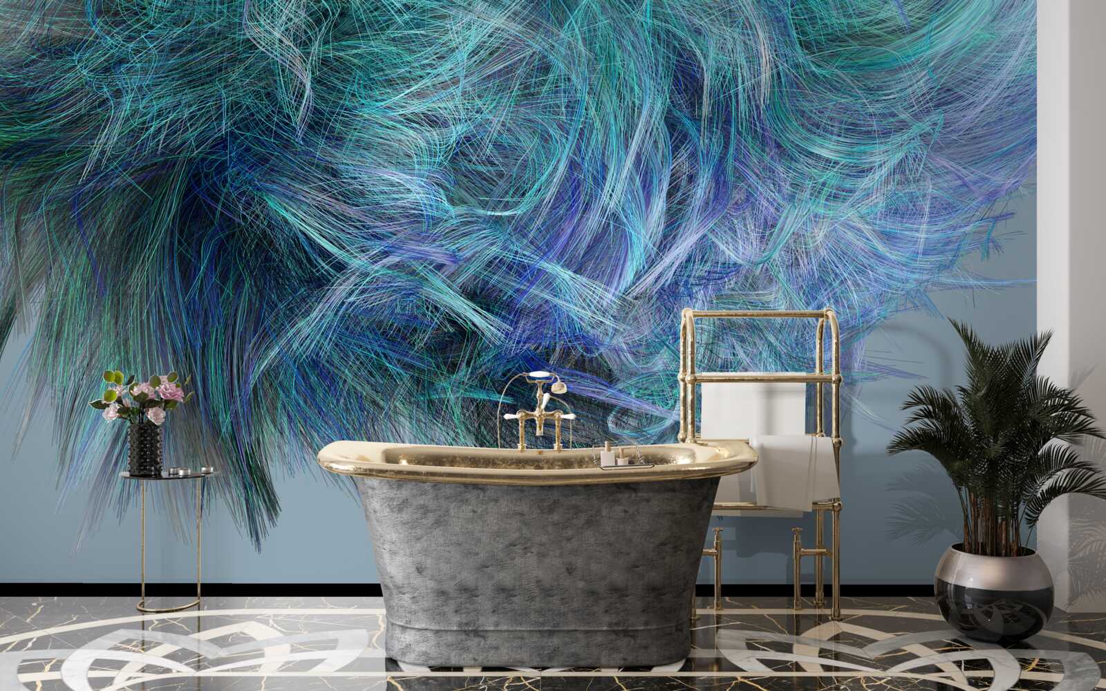 Fototapet buchet neobișnuit de pene multicolore