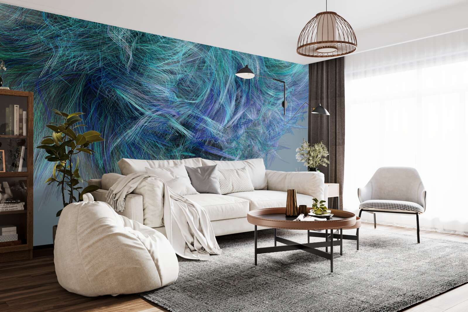 Fototapet buchet neobișnuit de pene multicolore