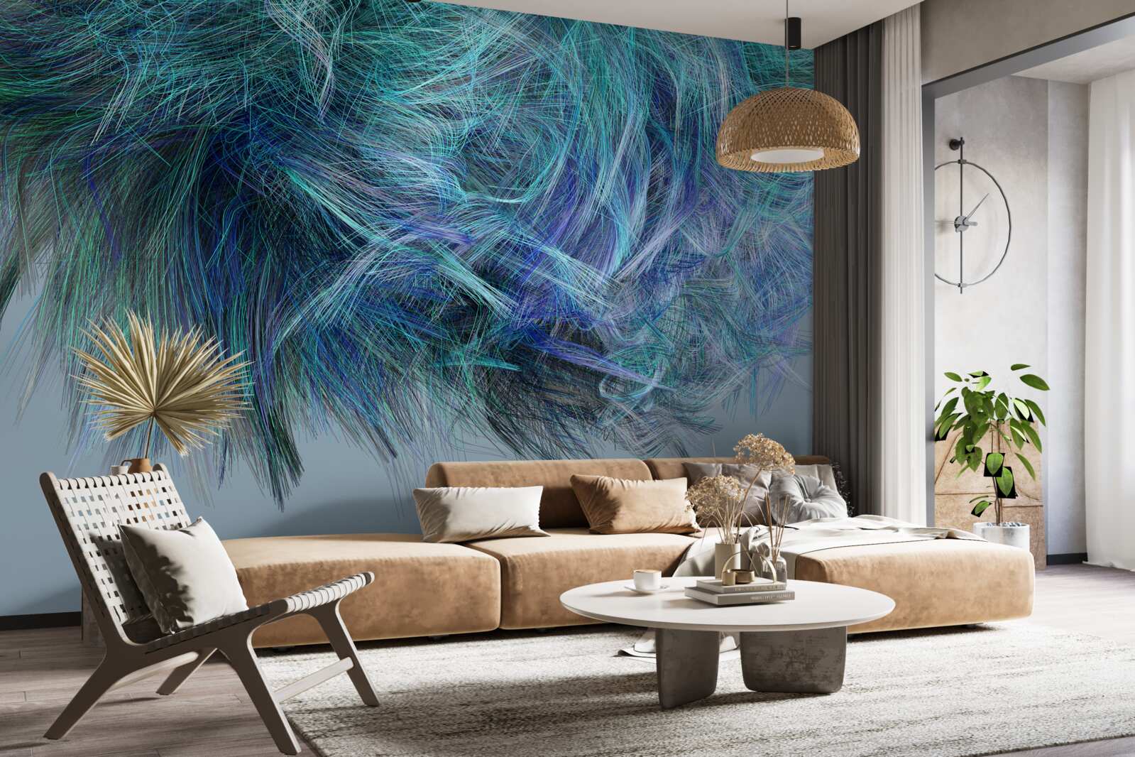 Fototapet buchet neobișnuit de pene multicolore