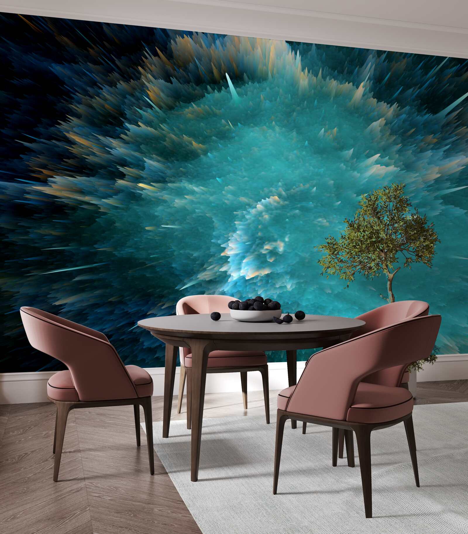 Fototapet o sclipire de pigmentare turcoaz viu